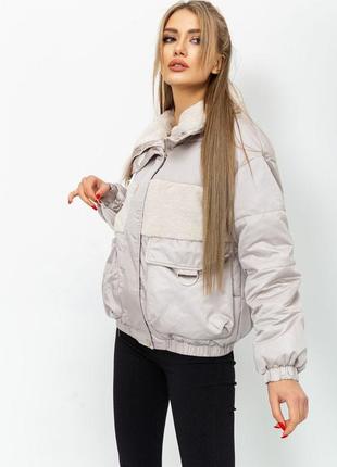 Куртка женская демисезонная, цвет светло-серый,2 фото