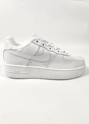 Nike air force low white (білі) з хутром зима