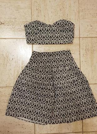 Костюм спідниця з бюстьє топом sk house