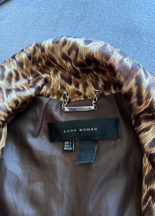Zara микропуховик куртка леопардовый принт3 фото