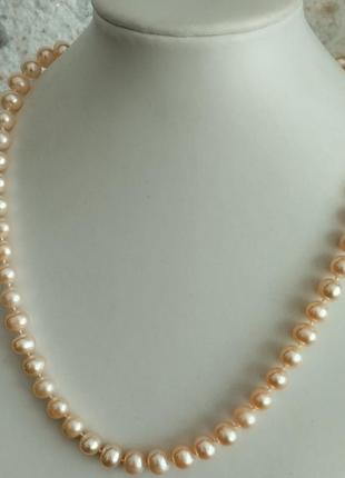 Колье ожерелье с натуральными морськими жемчугами жемчуг2 фото