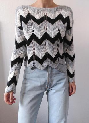 Вкорочена кофта в'язаний светр джемпер пуловер реглан лонгслів кофта1 фото