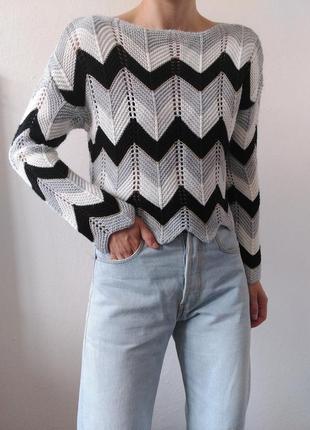 Вкорочена кофта в'язаний светр джемпер пуловер реглан лонгслів кофта3 фото