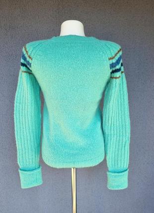 Красивый вязаный свитер с вышивкой с сердцем брендовый ангоровый6 фото