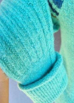 Красивый вязаный свитер с вышивкой с сердцем брендовый ангоровый5 фото