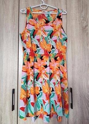 Яскравий легенький сарафан платье плаття розмір 48-50