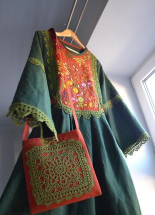 Дизайнерська сукня і торбинка  "осінь".