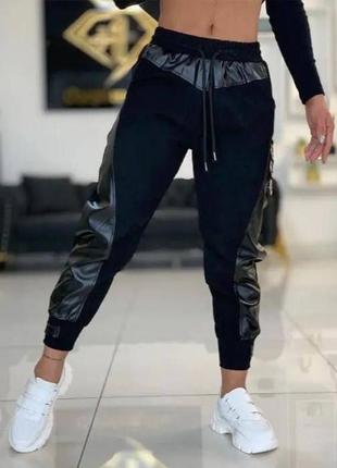 Женская одежда, замшевые брюки джоггеры