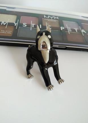 Тренд брошка стафф собака пін значок стаффордширський тер'єр чорний пес4 фото