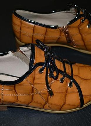 Классические туфли на низком каблеке, полуботинки ботинки на змейке, 37 размер5 фото