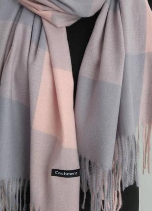 Шарф палантин кашемировый клетка