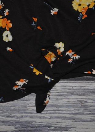 S фирменная стильная футболка кроп - топ h&m цветочный принт4 фото