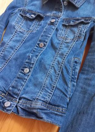 Джинсовка mango синяя джинсовая куртка манго xs s / куртка ветровка / кофта4 фото