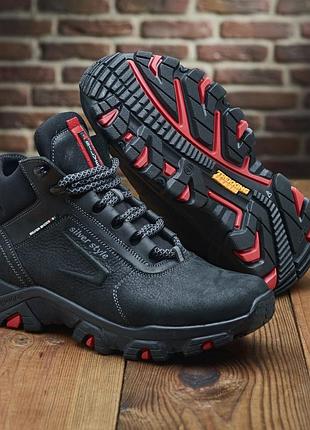 Якісні чоловічі чорні черевики для екстремальних умов,напівчеревики зимові,шкіряні,екстрім,зима