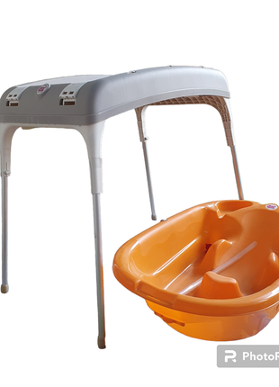 Ванночка для купання ok baby з пілставкою-пеленальним столиком4 фото
