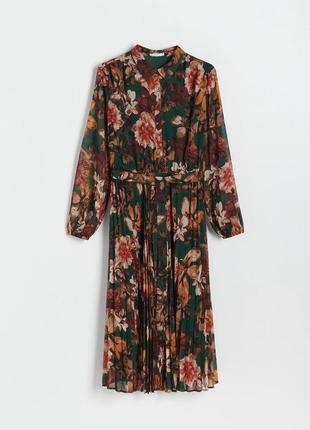 Плиссированное платье с цветочным принтом plus-size1 фото