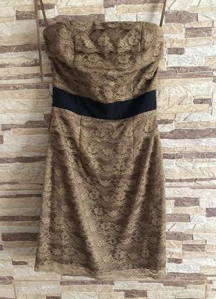 Платье для девушки для подростка размер xs s светлого коричневого цвета