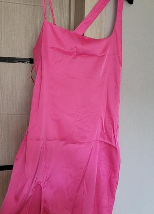 Атласна міні-сукня з вигнутими бретелями misspap 💕6 фото