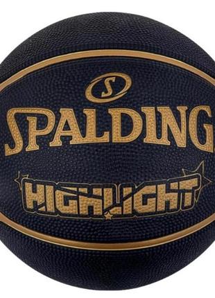 М'яч баскетбольний spalding highlight чорний, золо