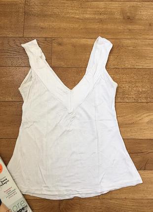 Белая мягусенькая майка. топ на лето. белый топ. красивый топ