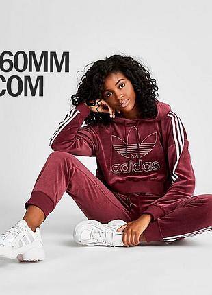 Велюровый укороченый худи adidas