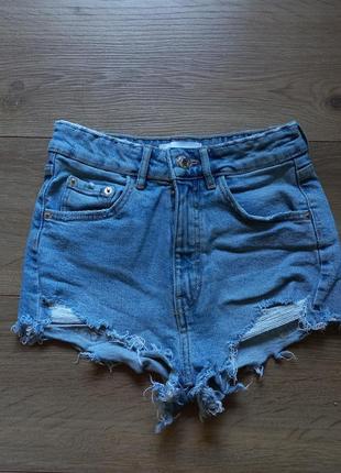 Короткі джинсові шорти zara xxs1 фото