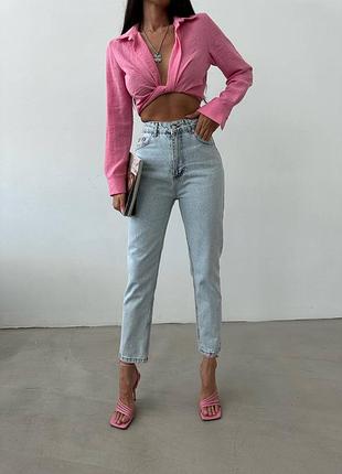 Базовые джинсы zara мом голубые