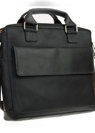 Мужская черная кожаная сумка под формат а46 фото