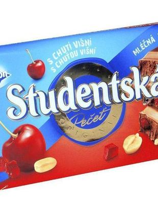 Шоколад молочний studentska, з вишнею, 180 г