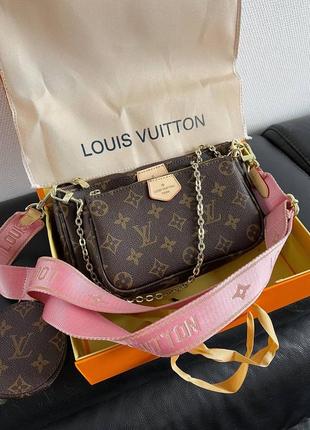 Сумка клатч lv multi pochette premium качество5 фото