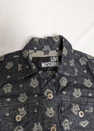 Love moschino monogram print, деним, джинсовая куртка7 фото