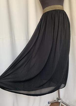 Спідниця готична готична довга на гумці шифон