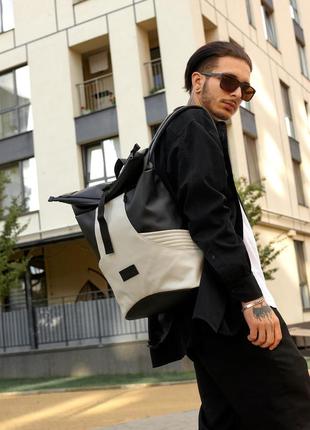 Чоловічий рюкзак ролл sambag rolltop x чорно-сірий4 фото