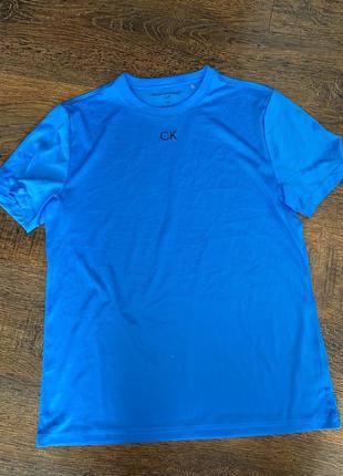 Спортивна футболка базова футболка синя футболка calvin klein golf ярко-синяя футболка спортивная футболка