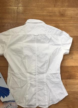 Белая блуза с коротким рукавом. базовая блузка. блузка на работу2 фото