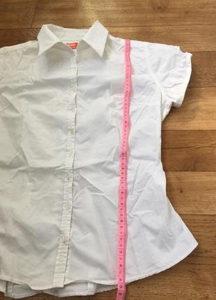 Белая блуза с коротким рукавом. базовая блузка. блузка на работу3 фото