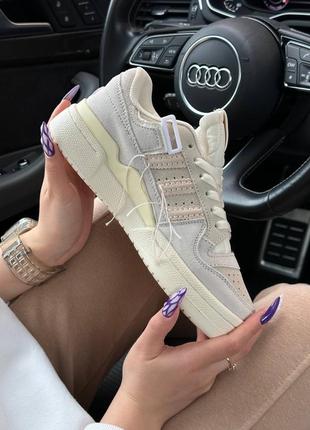 Жіночі кросівки adidas forum 84 low “off white” beige3 фото