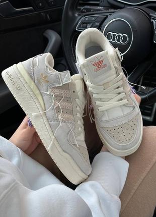 Жіночі кросівки adidas forum 84 low “off white” beige1 фото