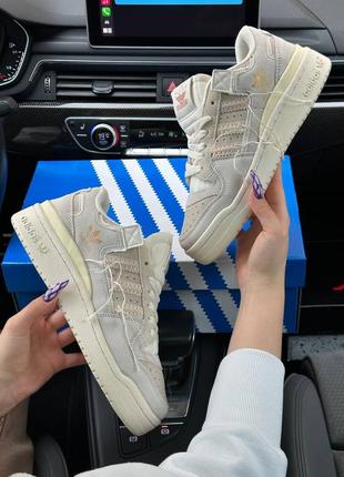 Жіночі кросівки adidas forum 84 low “off white” beige9 фото