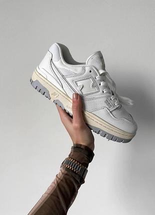 Женские кроссовки new balance 550 white grey 2.0 / smb