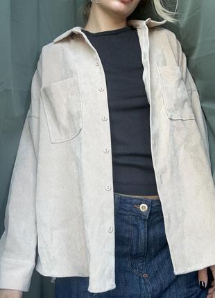 Бежева велюрова сорочка zara