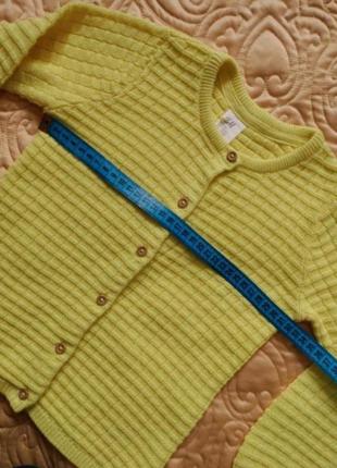 Яркий желтый стильный хлопковый свитер свитер свитерик кофта кардиган h&amp;m девочке 928 фото