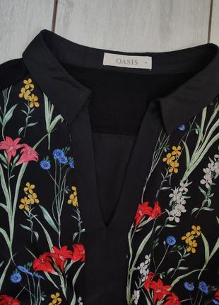 Качественное легкое черное платье рубашка в цветах вискоза 12 р2 фото