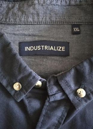 Плотная качественная мужская рубашка тенниска, р.ххл, industrialize,индия3 фото