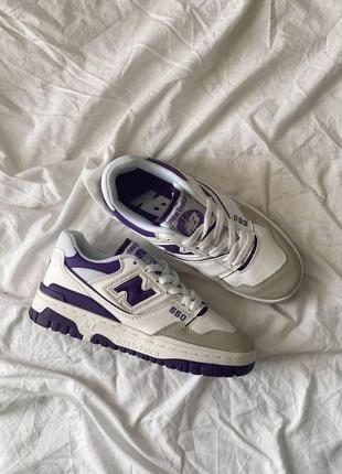 Мужские кроссовки new balance 550 white purple / smb