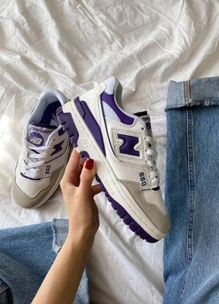 Женские кроссовки new balance 550 white purple / smb7 фото