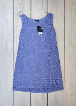 Нарядное новое качественное голубое ажурное платье 20-22 50 р