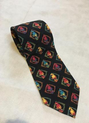 Италия ! 100% шёлк шёлковый галстук птицы попугаи попугайчики giorgio redaelli1 фото
