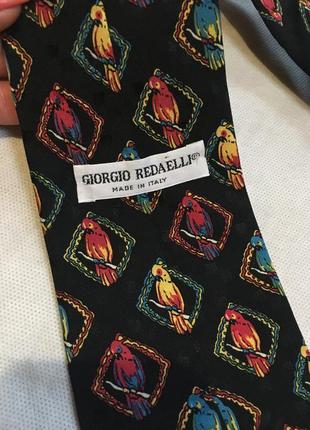 Италия ! 100% шёлк шёлковый галстук птицы попугаи попугайчики giorgio redaelli3 фото