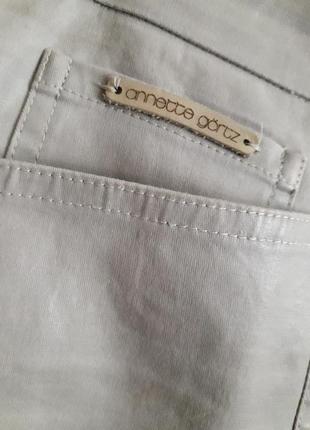 Дизайнерские роскошные джинсовые брюки под кожу айвори annette görtz9 фото